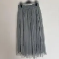 グレー チュール ロングスカート Mサイズのサムネイル