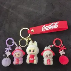 ラブブCoca-Cola風　キャラクターキーホルダー3個