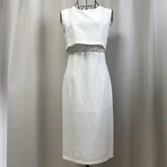 RJSTORY ワンピース ドレス ホワイト レース 切替 タイト ノースリーブ