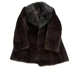 【高級美品】リアルファー　毛皮　コート 黒　茶