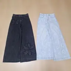 H&M　デニムワイドパンツ ２点セット