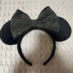 ミッキー耳 ビーズリボンカチューシャ