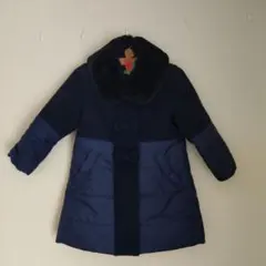 familia　コート　ウール　ファー付き　ネイビー　ファミリア　110