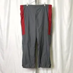 90s NIKE ナイロン パンツ L グレー×レッド イージー トラック