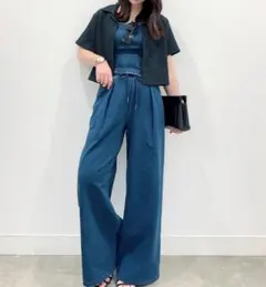 GU　ウォッシュドスウェットプルオンパンツ　ブルー　S