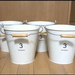 ホワイト バスケット バケツ　かご　小物入れ　3個セット　　　　セット売りのサムネイル