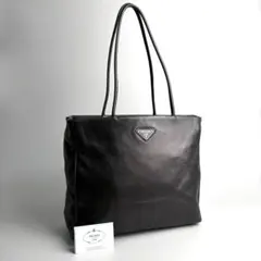 PRADA プラダ トートバッグ レザー グレー A4 肩掛け 補色済み 大容量 