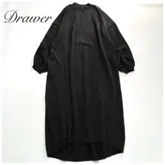 【ドゥロワー】ニットワンピース ロング 七分袖 ウール 1 ブラック 楽天市場】ニットワンピース ロング丈 全4色 袖ボタン プリーツ