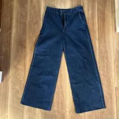 UNIQLO ワイドトラウザージーンズ　 Lサイズ ブルー