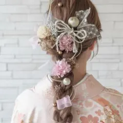 【再販】ヘッドドレス～ソラフラワーリボン～髪飾り 卒業式 成人式 振袖 前撮り