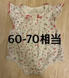 花柄 ロンパース 白 ホワイト 60-70サイズ相当