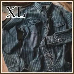 【新品】ヴィンテージ　ウォバッシュ　ストライプ 　ワークシャツ XL アメカジ