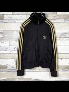 adidas トラックジャケット トレフォイルロゴ　黒/金