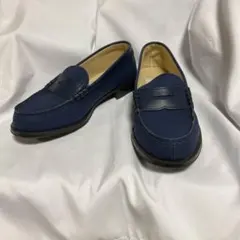 【新品】HARUTA23.5cmネイビー キャンバス ローファー　ベーシック