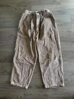 ベージュ コーデュロイ　ワイドパンツ