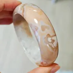 天然石バングル 53.4mm 黄龍玉（コウリュウギョク）ハニーゴールド 氷 