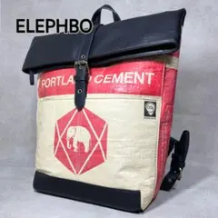 【激レア】タグ Elephbo セメント袋 ロールトップ リュックサック 赤 象