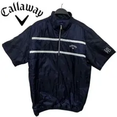 Callaway ネイビー 半袖ジャケット　ハーフジップ　ナイロンパーカー　美品