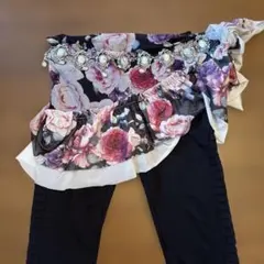 ベリーダンス・とても可愛いピンク系お花模様のヒップスカーフ