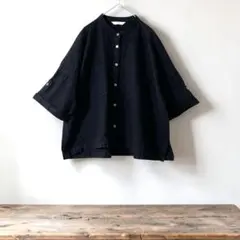 新品 ブリスバンチ Bliss bunch デニムジャケット 綿麻 ブラック