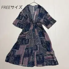 CIAOPANIC チャオパニック エスニック柄 カシュクール風 ワンピースのサムネイル