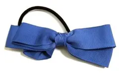 水色　リボン　ヘアゴム