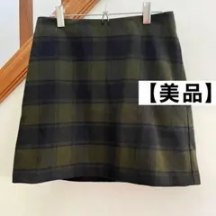 値下げ【美品】 ユニクロ ミニスカート 台形スカート チェック柄 ウール