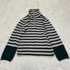 NATURALナチュラルランドリー　ボーダー　ハイネック　ニット　セーター.