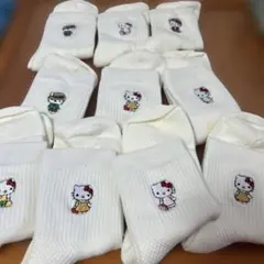 ハローキティ刺繍ホワイトソックス10足セット