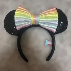 ディズニー　カチューシャ スパンコール 40周年記念　レインボー