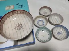 未使用//龍峰窯 三洋陶器 6点セット 大鉢小鉢