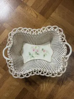 アメリカン・ウィロー 花柄バスケット 小物入れ