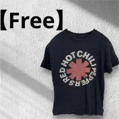 フロント　ロゴプリント　 半袖Tシャツ フリーサイズ　ブラック