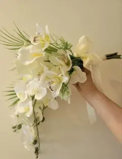 アーティフィシャルフラワー ホワイト カラー 胡蝶蘭 ブーケ 前撮り