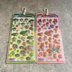 【正規品】うるちゅるポップシール パワーパフガールズ 2点セット　赤　緑