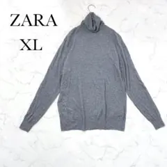 【ザラ】タートルネック 長袖 ニット グレー XL ハイネック 大きめ ゆったりのサムネイル