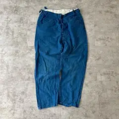60s- フレンチチャイナ フレンチワーク コットン ブルー パンツ - メルカリ