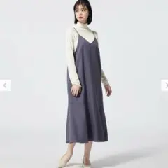 GU　バックリボンキャミソールワンピース　キャミワンピース　L