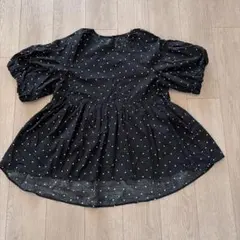 IEDIT イディット　ドット　ペプラムブラウス　体系カバーのサムネイル
