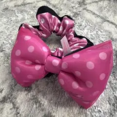 Disney ディズニー　ミニーちゃん　シュシュ　ヘアゴム　ピンク