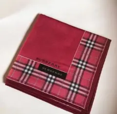 BURBERRY レッド チェック柄 ハンカチ