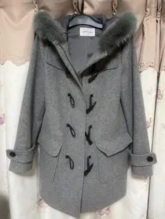 UNRELISH アンレリッシュ ダッフルコート グレー ファー付き、取り外し可