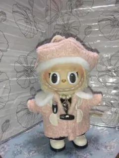 ラブブ用　ダッフルコート、ベレー帽　ピンク