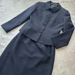 お受験スーツ　お母様スーツ　学校見学　面接濃紺　ジャケット　スカートセットアップ