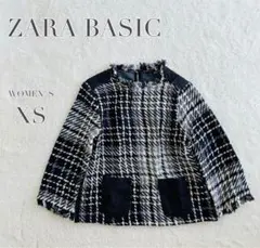 ザラ✨デニム ツイード トップス チュニック 小さめ 綺麗め カジュアル 古着