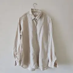 UNIQLO プレミアムリネンシャツ 長袖 ベージュのサムネイル