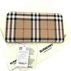 ★新品同等★BURBERRY バーバリー PVC ノバチェック ラウンド 長財布
