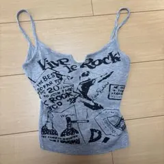 Vive le Rock! グラフィック キャミソール グレーのサムネイル