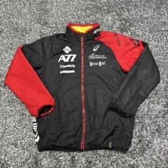 【A77】ASICS アシックス ウインドブレーカー 黒赤 M/L スポーツ