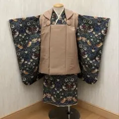 被布コート着物上下セット 七五三 3歳 男の子 ハンドメイド